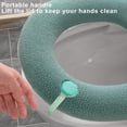 thumbnail image 6 of Soft Polyester Toilet Seat Cushion Pad with Handle, Washable and Portable for Travel, Easy to Install and Remove, Gray Green Blue Color Options,Green, 6 of 6