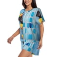 thumbnail image 2 of Picia Prague Ratter Dog in Bathtub Pajamas Sets for Women Soft Short-Sleeved Pjs with Lounge Shorts Two Piece Sleepwear-XX-Large, 2 of 9