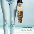 thumbnail image 2 of 30 oz Sunflower Orange Flip Straw Tumbler with Top Handle for Sunflower Orange Lover Resuable Vacuum Insulated Flip Top Water bottle for Home Office Car, 2 of 5