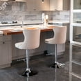 thumbnail image 5 of Holaki Set Of 2, Modern Classic Swivel Velvet Barstools, 25-33 Inch Adjusatble Seat Height, Upholstered Chrome Base Bar Stools With Backs Tufted, For Home Pub, Living Room, Kitchen(Silver Base+Khaki), 5 of 8