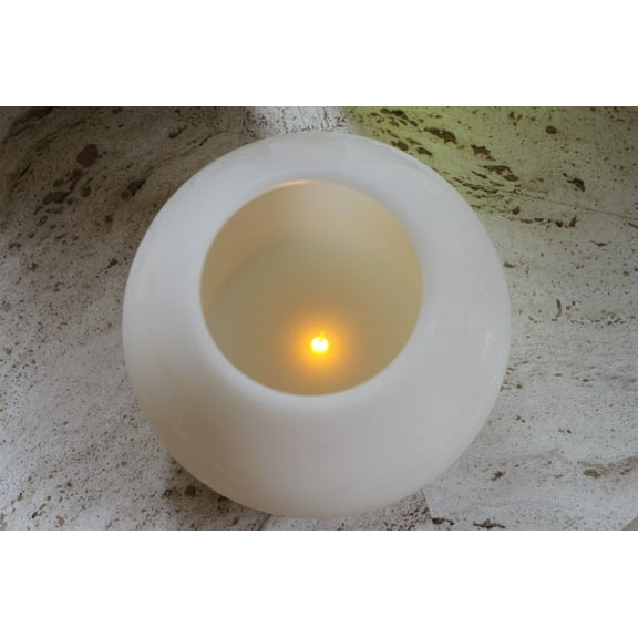 EcoGecko 6 Inch Wax MoonSphere LED Flameless Candle with 5 Hour Timer