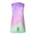 thumbnail image 4 of ABATAB Womens Rompers Tie Dye Wide Leg Shorts Jumpsuits Casual V Neck Sleeveless Summer Romper with Pockets, 4 of 5