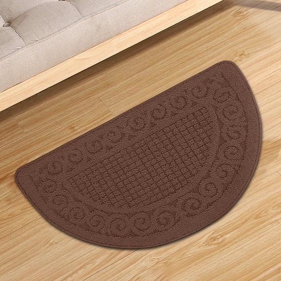 Semicircular Floor Mat 24.8x15.7 Inch Non-Slip Entrance Mat Washable for Indoor/Outdoor Entryway