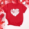 thumbnail image 4 of Ounisa Womens Lover Heart Graphic V Neck Shirt Valentines Funny Couple Matching Casual Short Sleeve Tee Tops, 4 of 7