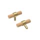 thumbnail image 1 of Xxjay Tiradores De Cajón De Madera, Paquete De 10 Tiradores De Cajón De Madera De Haya, Perillas Adecuadas para Cocina, Sala De Estar, Dormitorio, Baño Y Otras Escenas, Dorado, 1 of 1