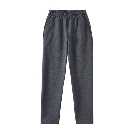 PYGNJK Boys Girls Sweatpants Straight Leg Open Bottom Casual Pants Elastic Waist School Uniform Athletic Trousers