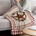 thumbnail image 3 of Country Star Plaid Blanket Soft Cozy Warm Throw Blanket for Couch, Plush Fuzzy Flannel Fleece Blankets for Sofa, Retro Western Farmhouse Barn Berry Bed Blankets Lightweight Gifts for Women, 40"x50", 3 of 9