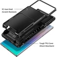 thumbnail image 3 of for Galaxy Note 10 Case [4-Slot Pocket] Wallet Credit Card ID Holder Scratch Resistant Dual Layer Protective Bumper Rugged Rubber Armor Hard Shell Cover for Samsung Galaxy Note 10 Black, 3 of 6