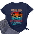 thumbnail image 6 of hopeusnice Women's Beach Graphic Shirts Summer Tops Short Sleeve Trendy Crewneck T-Shirts Bacis T-Shirts Casual Loose Fashion Retire 224 Not MY Problem Anymore Funny Letter Print Tunic, 6 of 6