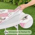 thumbnail image 5 of Stretch Fit Round Tablecloth with Water-Resistant Polyester and Floral Patterns, Elastic Hem Fits 44-52 Inch Diameter Tables Easily, 5 of 6