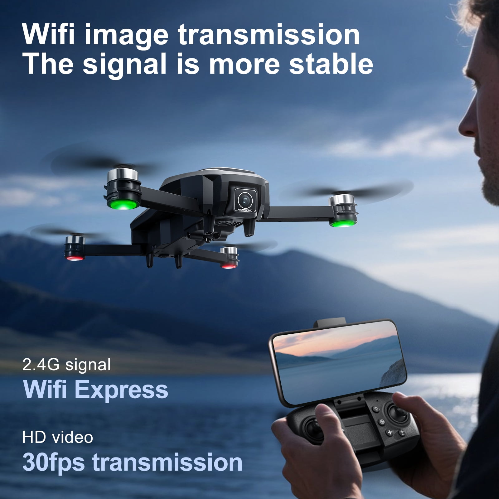 HNZENBW A118 8K RC Drone with Dual Camera for Kids & Adults,Optical Flow & Cool Lights,Brushless Motor & 2 Batteries