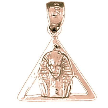 14K Rose Gold King Tut Pendant - 19 mm