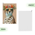 thumbnail image 2 of ONETECH Cheetah Sunglasses Flower Crown Golf Towel for Men 24x16in 2PC, 2 of 7