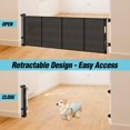 thumbnail image 4 of BETERTEK 24 Inches Tall Retractable Baby Gates for Doorways, Short Dog Gates to Step Over, Extends up to 55" Wide, Reinforced Mesh Baby Gate for Kids or Pets, Doggie Gates Puppy Gates (Black), 4 of 8