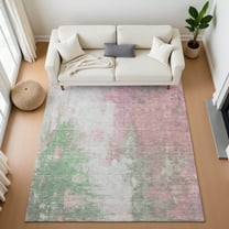 Addison Rugs Mayfield Premium Machine Washable Transitional Abstract Blush Rectangle Rug, 8' x 10'