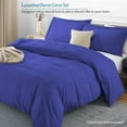 thumbnail image 5 of 900 TC 100% Egyptian Cotton Duvet set Zipper Closur Ultra Soft Durable and Fade Resistant Color Royal Blue Solid size Full, 5 of 7