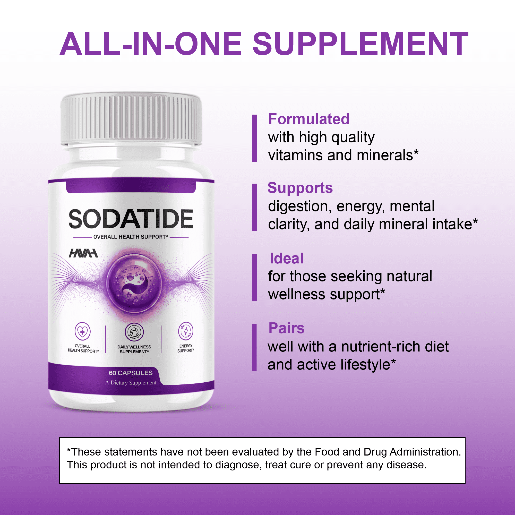 (3 Pack) SodaTide Wellness Supplement, Soda Tide Support Pills (180 Capsules)