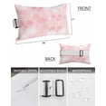 thumbnail image 3 of Pack of 4 Outdoor Lumbar Pillow Covers 11x16 Inch, Tropical Palm Tree Waterproof Throw Pillow Covers Set, Pink White Plants Coastal Leaf Beach Decorative Cushion Cases for Patio Porch Car, 3 of 7