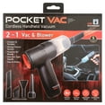 thumbnail image 3 of Pocket Vac Rechargeable Handheld Vacuum with Accessories - New - Cordless - Portable - As Seen on TV, 3 of 13