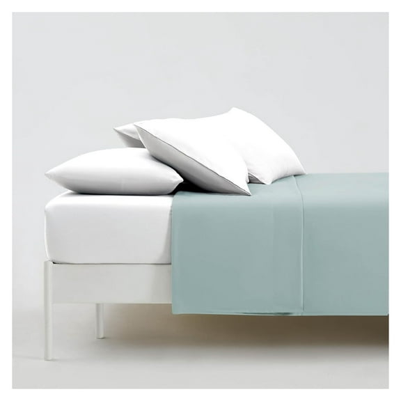 2-Pack Flat Sheets, Queen Size, Hotel Quality Bed Sheets, 90" x 102" Oversized Queen Top Sheet Stays Tucked on Deep Mattresses, Flat Sheet Set, Sky Blue