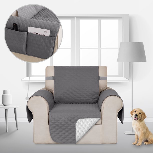 Deconovo Funda de sofá resistente al agua, 1 unidad, gris claro, 53 cm de ancho x 190 cm de largo, funda protectora para muebles, ideal para mascotas y niños.