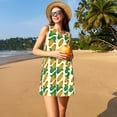 thumbnail image 3 of Naloa Corn Print Women's Summer Spring Casual Beach Sundress,Vacation Sleeveless Tank Crewneck Loose Dresses, 3 of 7
