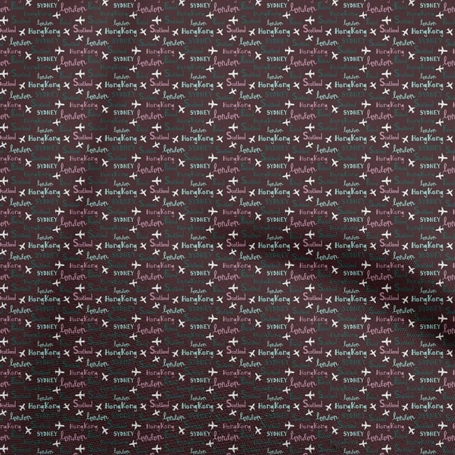 oneOone Cotton Flex Maroon Fabric Travel Sewing Craft Projects Fabric Prints By Yard 40 Inch Wide