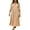 Yellow, variant on Summer Womens Dress Plus Size Long Sleeve V-Neck Leaf Print Casual Button Front Midi Dress