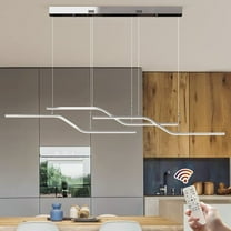 Garwarm Modern LED Chandelier, Dimmable 45W Industrial Hanging Pendant Light with Chrome Finished, 3-Light Cluster Pendant Ceiling Fixture Integrated Kitchen Lighting for Dining Living Room Hallway