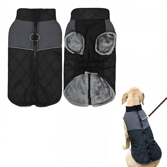 TELOLY 1Pcs Dog Sweaters for Large Dogs,Polyester Dog Coat,Puppy Clothes,Black,Xl