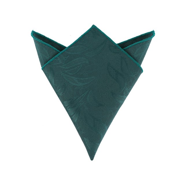 INSPIRAR CHIC Pañuelo de bolsillo para hombres con hojas bordadas y ribete verde, talla única