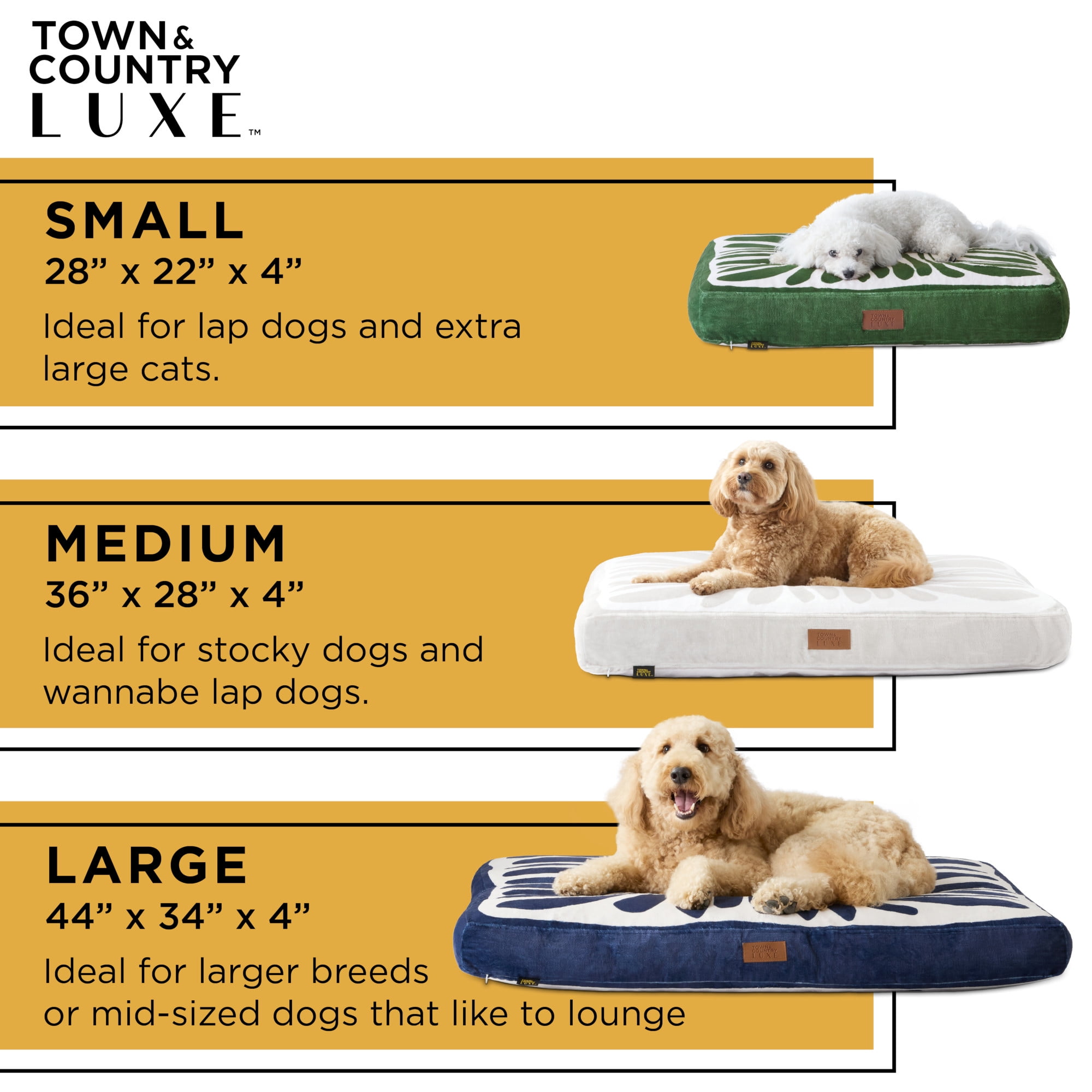 TOWN & COUNTRY LUXE CuddleTown Matisse Everwash® Pillow Pet Bed, Water Repellent Floor Pillow, Machine Washable Cover, Soft & Calming, Green, Medium 36"x28"x4"