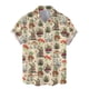 thumbnail image 4 of Camisa de manga corta con botones y estampado 3D de hongos coloridos para hombre, estilo hawaiano callejero, para vacaciones, playa, plantas, 4 of 5