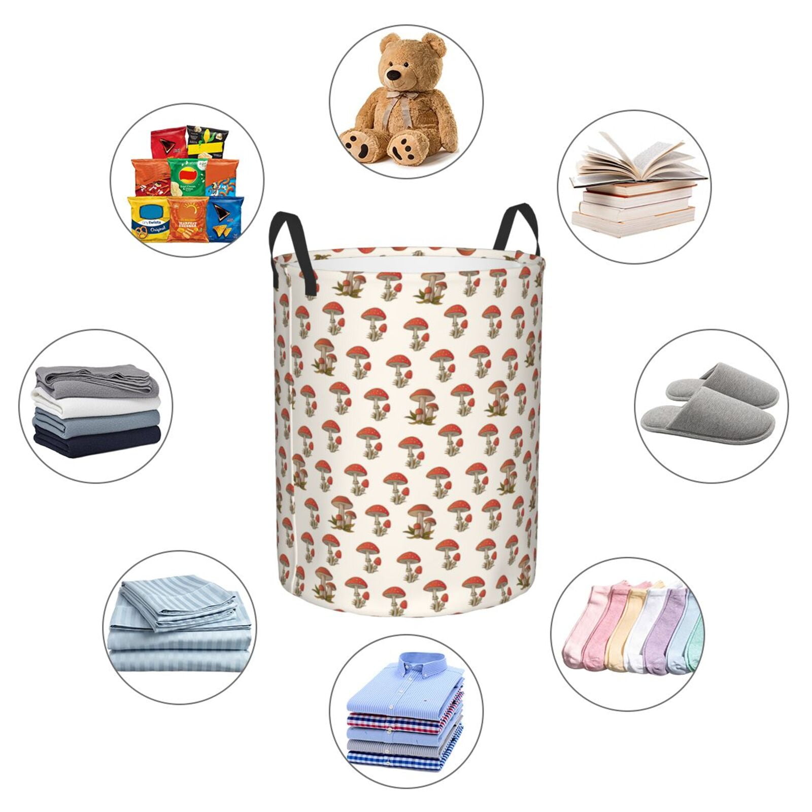 Large Laundry Basket with Handles - mushroom baby Kids Baby Dirty Clothes Laundry Hamper for Bedroom Aesthetic