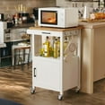 thumbnail image 6 of Kitchen Cart, Aiho Kitchen Island on Wheels with Single Door Cabinet for Dinning Room and Kitchen- White, 6 of 7