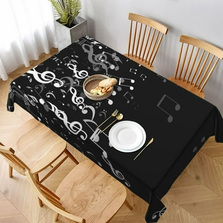 

Table Cloth Rectangle Table Falling Musical Tablecloth 60 x 90 Inch Wrinkle Resistant Decorative Fabric Table Cover for Dining Party Indoor Outdoor