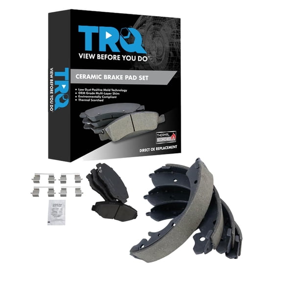 TRQ Front and Rear Brake Pad Set Ceramic Fits 2003-2007 Honda Accord