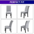thumbnail image 4 of Stretch Chair Covers for Dining Room Set of 2, Removable Washable Dining Room Chair Covers, Dining Chair Slipcovers Seat Protector, Great Home Decor and Banquet Upholstery (Sliver, 4 Pack), 4 of 7