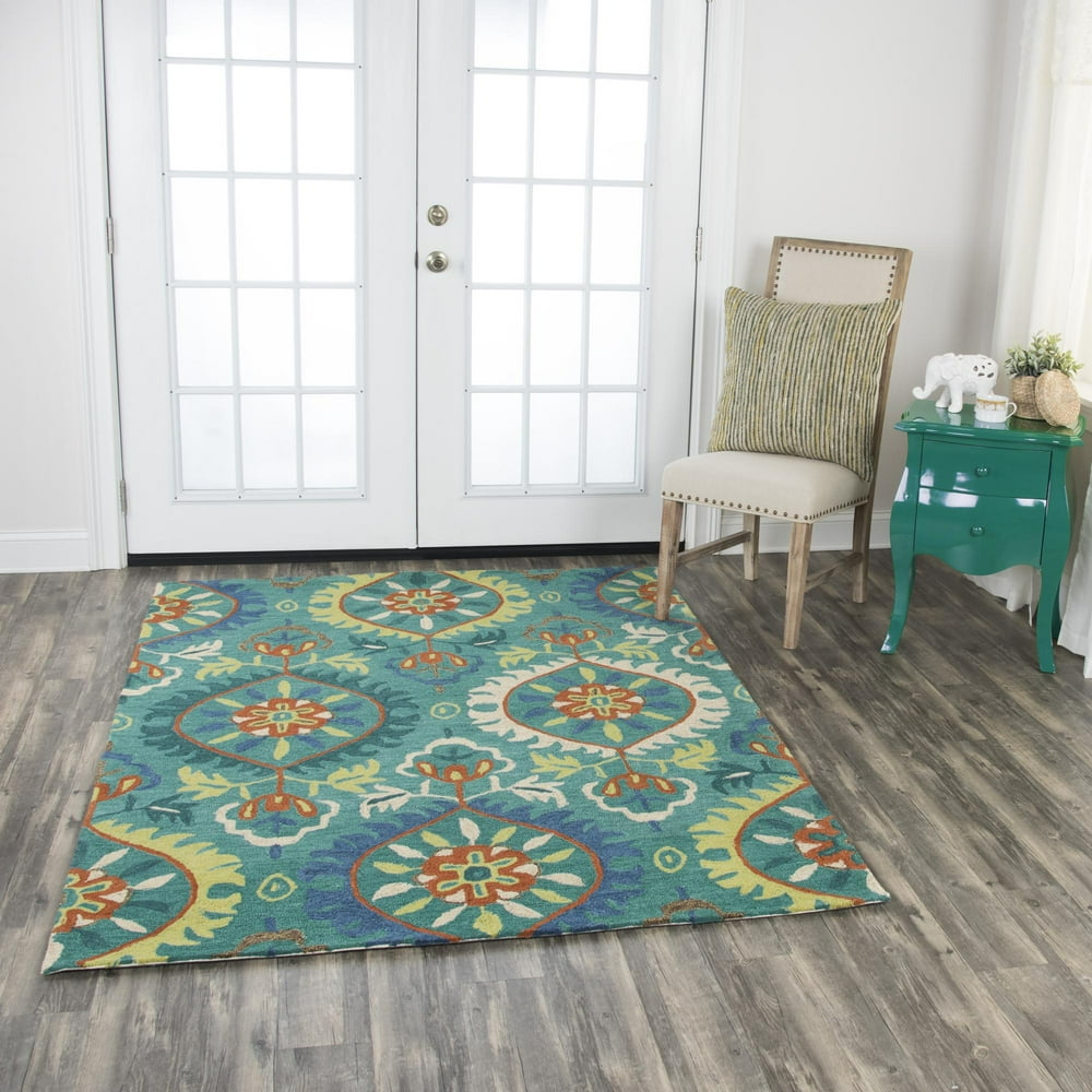 Rizzy Home KA099B Emerald Green 7' x 10' HandTufted Area Rug Walmart