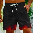 thumbnail image 4 of Penkiiy Carnivals Shorts, Men's Flame Printing Special Print Beach Casual Trouser Shorts Pant 3XL Red, 4 of 9