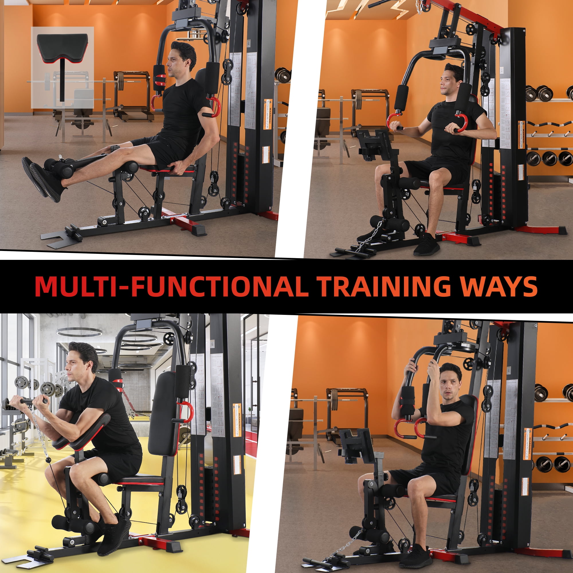 Signature Fitness LX750/LX760 Multifunctional Home Gym Trainer – Full-Body Workout Station with 122.5LB Weight Stack, Includes Installation Video