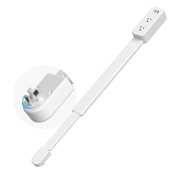 Extensor de tomacorriente SilkFun de 23 a 35 pulgadas, 2 tomas AC y 3 USB
