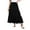 Black, variant on Tumotour Summer Skirt For Women Solid Color Flowy Midi Skirt Beach Drawstring Pleated Elastic High Waisted A Line Tiered Long Skirt