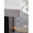 thumbnail image 6 of Signature Design by Ashley Burkhaus Traditional End Table with Marble Tabletop, Dark Brown & White, 6 of 7