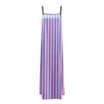 thumbnail image 5 of WILLBEST Robes du Dimanche pour Femmes Robe Maxi Contrastée Bretelles Spaghetti Tenues d'Été Voyage Sans Manches Longues Robes, 5 of 5