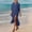 #540-Navy, variant on Haivin Woman's Solid Color Bamboo Cotton Sun Shirt with Turn-Down Collar, Lightweight Sun Protective Beach Cover-Up for Bikini and Daily Wear