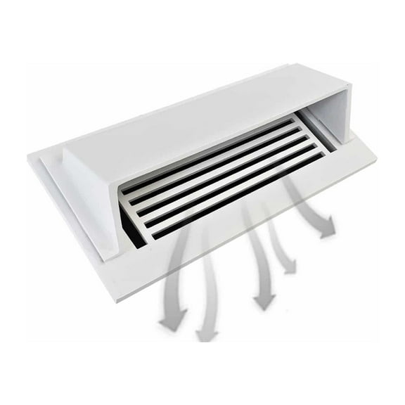 Prima Decorative Hardware, Floor Register A/C, Vent Air Deflector 4" x 10", Aluminum, White