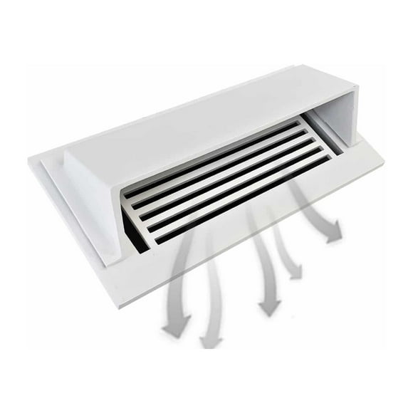 Metal Floor Vent Air Deflector 4″x14″ & 6″x14″ – Heavy-Duty Cast Aluminum HVAC Vent Cover – Airflow Diverter for Furniture & Curtains, Modern Decorative Floor Register