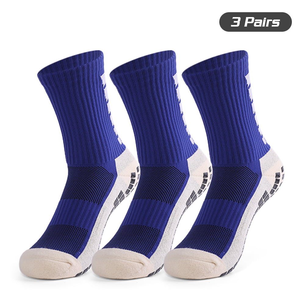 VOBUKE 3 Pairs Anti Slip Football Sport Socks Breathable Anti Blister ...