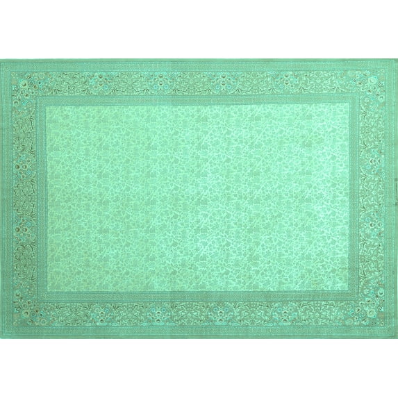 Ahgly Company Indoor Rectangle Abstract Turquoise Blue Contemporary Area Rugs, 5' x 8'